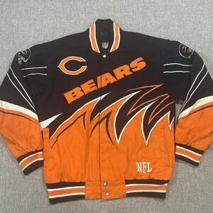 Chicago Bears Jacket Sz Medium Sharktooth NFL Snap Embroidered Vintage 90s